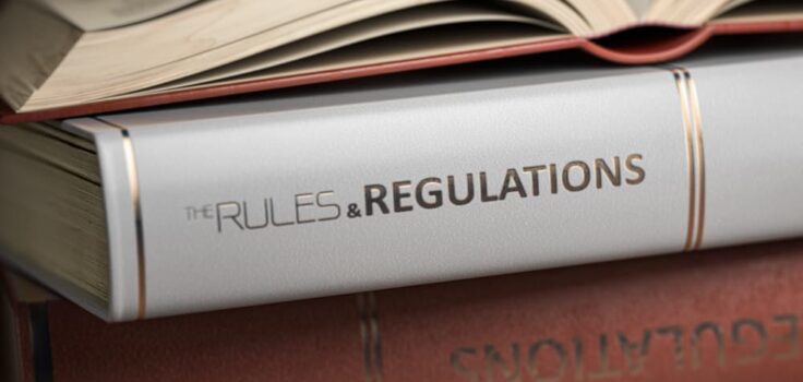 Law book of 401k rules and regulations.