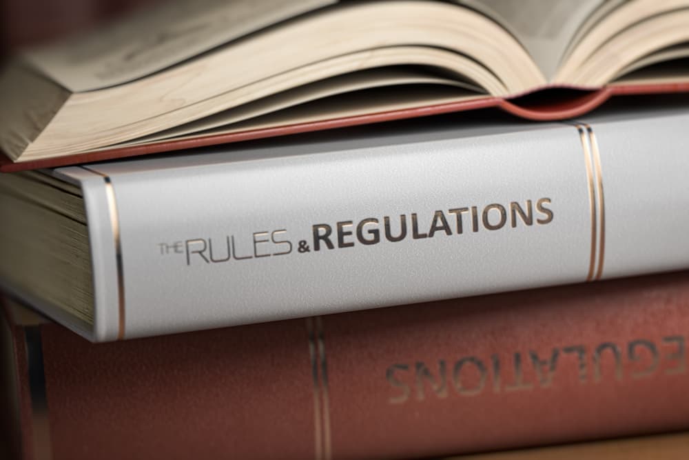 Law book of 401k rules and regulations.