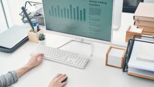 Woman looking at her 401k charts.