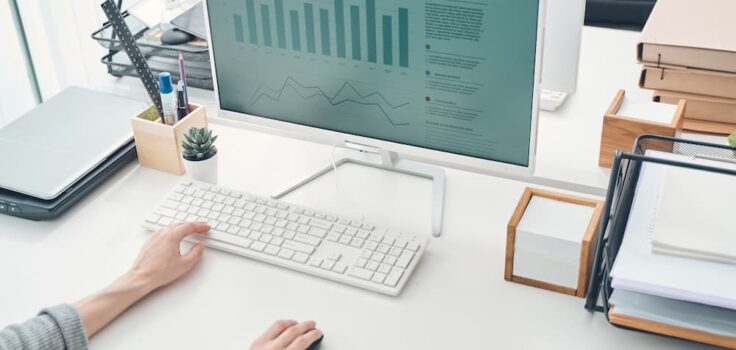 Woman looking at her 401k charts.